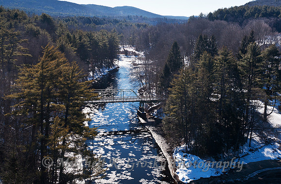 Joining of the Millers River and the Connecticut River - Winter View from the French King Bridge
