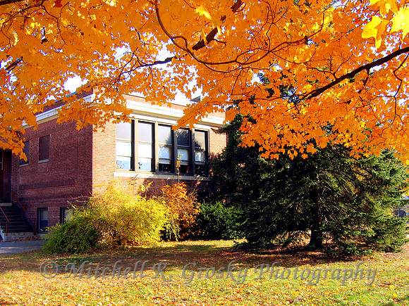 Silver Lake School in Athol, MA in Autumn