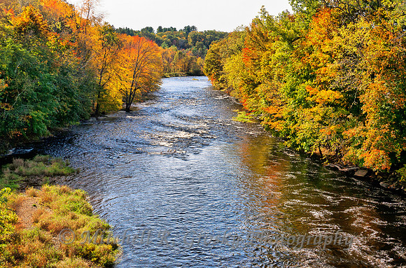Millers River in Autumn in Erving, MA