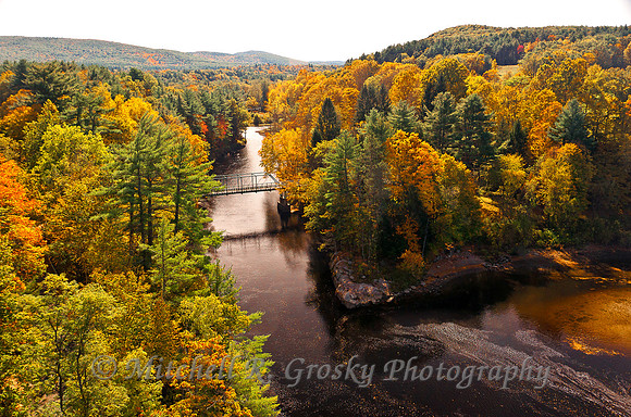 Looking down from the French King Bridge on the Millers River in Erving