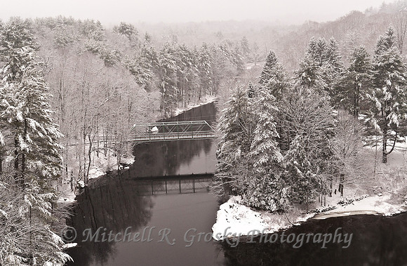 Joining of the Millers River and the Connecticut River - Winter View from the French King Bridge