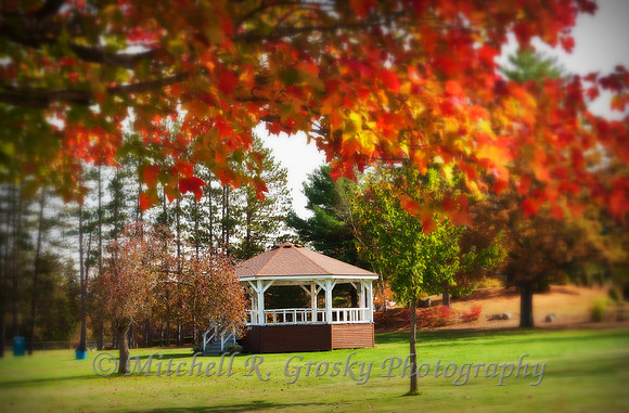 The Gazebo at Butterfield Park in Orange in Autumn