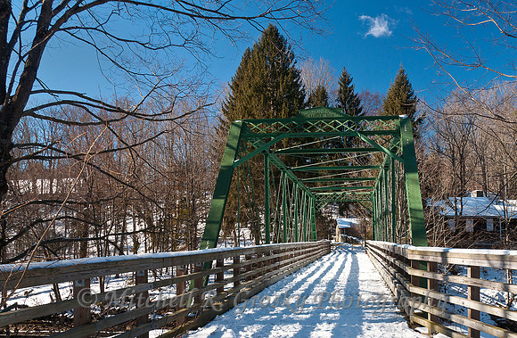 Pedestrian Bridge over Millers River in Erving - Winter
